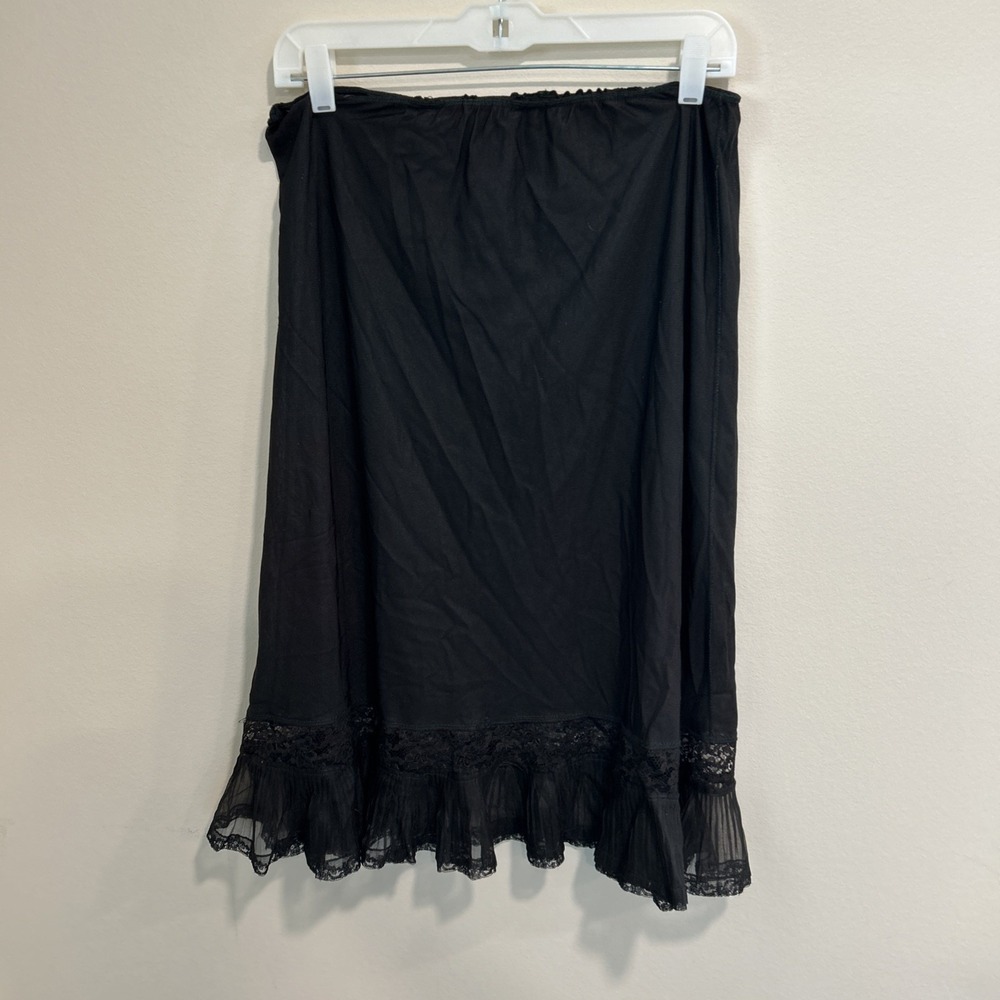 Vintage Size Large Black Silky Slip For Skirt